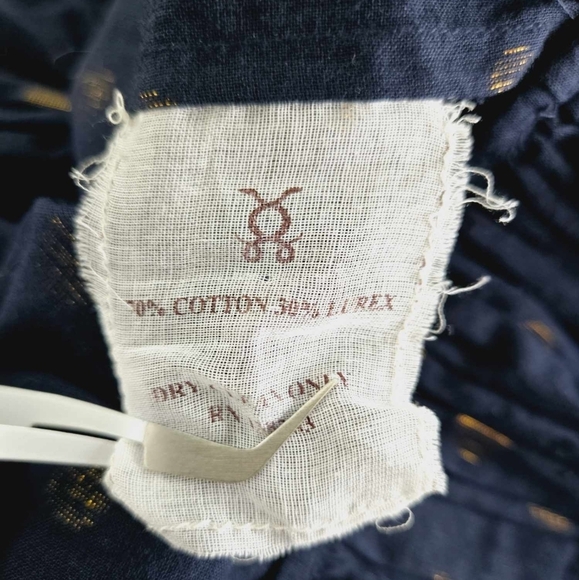 Tuckernuck Figue Emma Blue Gold Polka Dot Cotton Dress Size Small - Picture 7 of 13